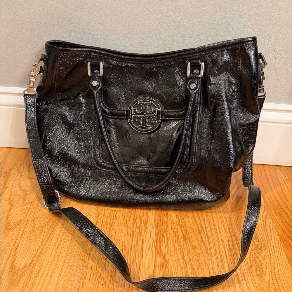 Tory Burch Black Patent Leather Shoulder Bag